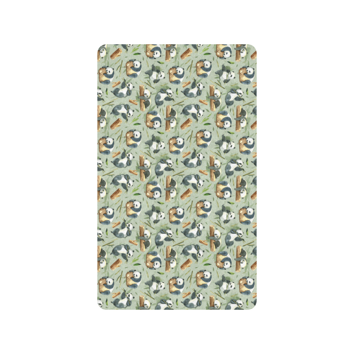 Panda Bear Design Bamboo Print Rubber Doormat