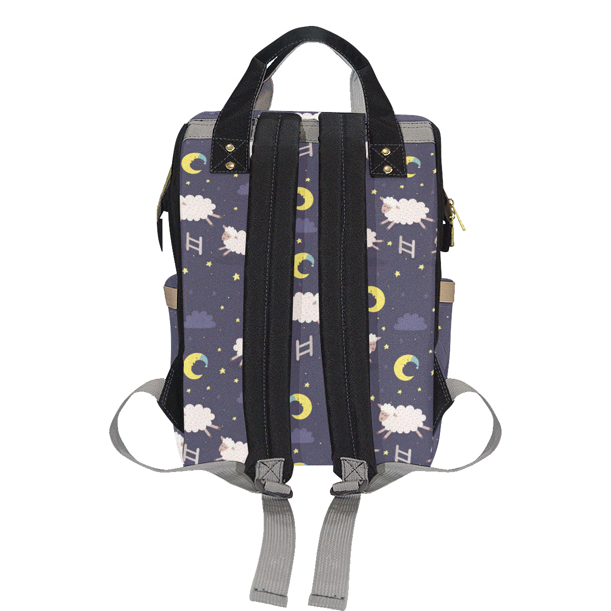 Sheep Night Pattern Print Design 02 Diaper Bag Backpack