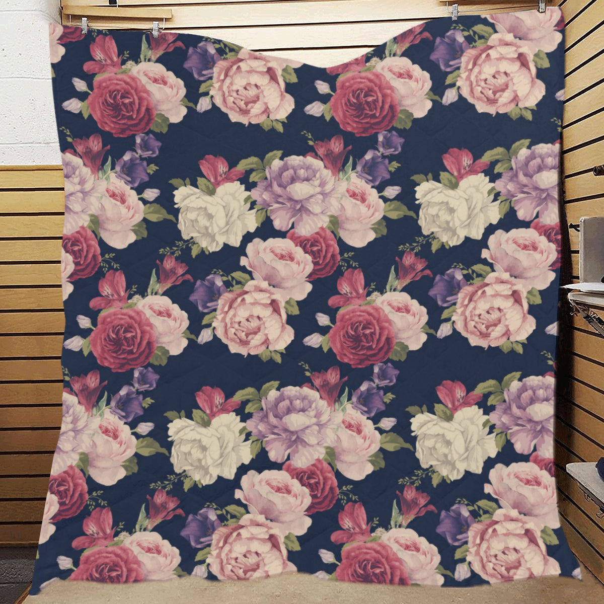 Peony Pattern Print Design PE03 Premium Quilt