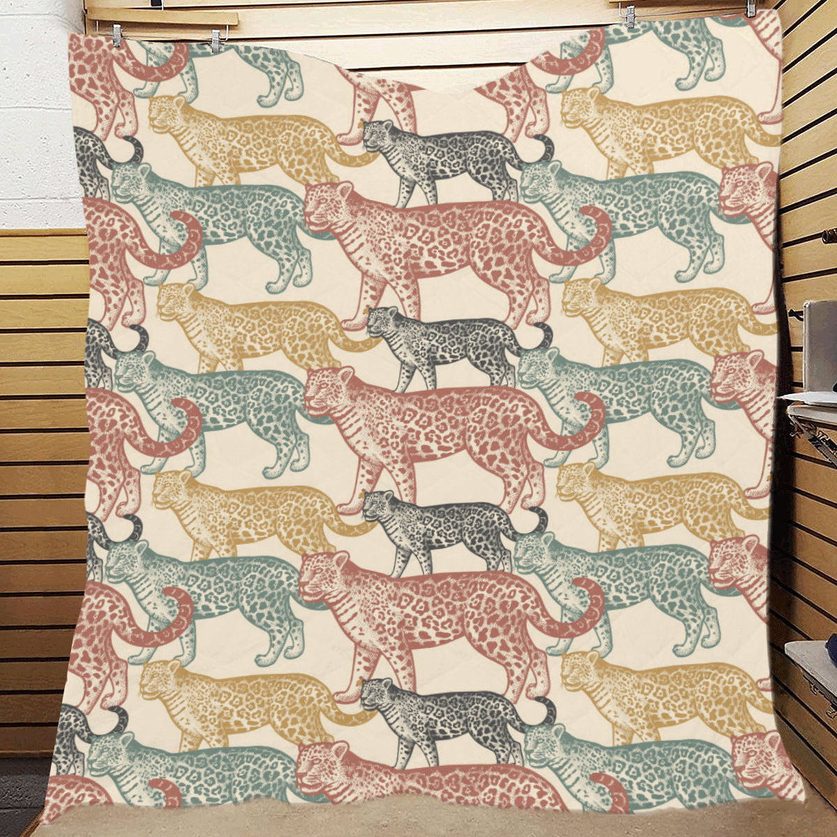 Jaguar Pattern Print Design 01 Premium Quilt