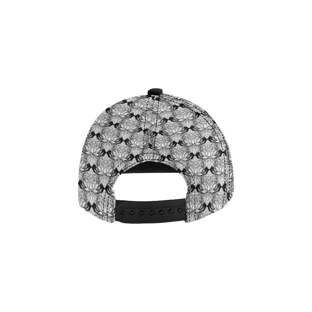 Lotus Mandala Print Pattern Snapback Cap