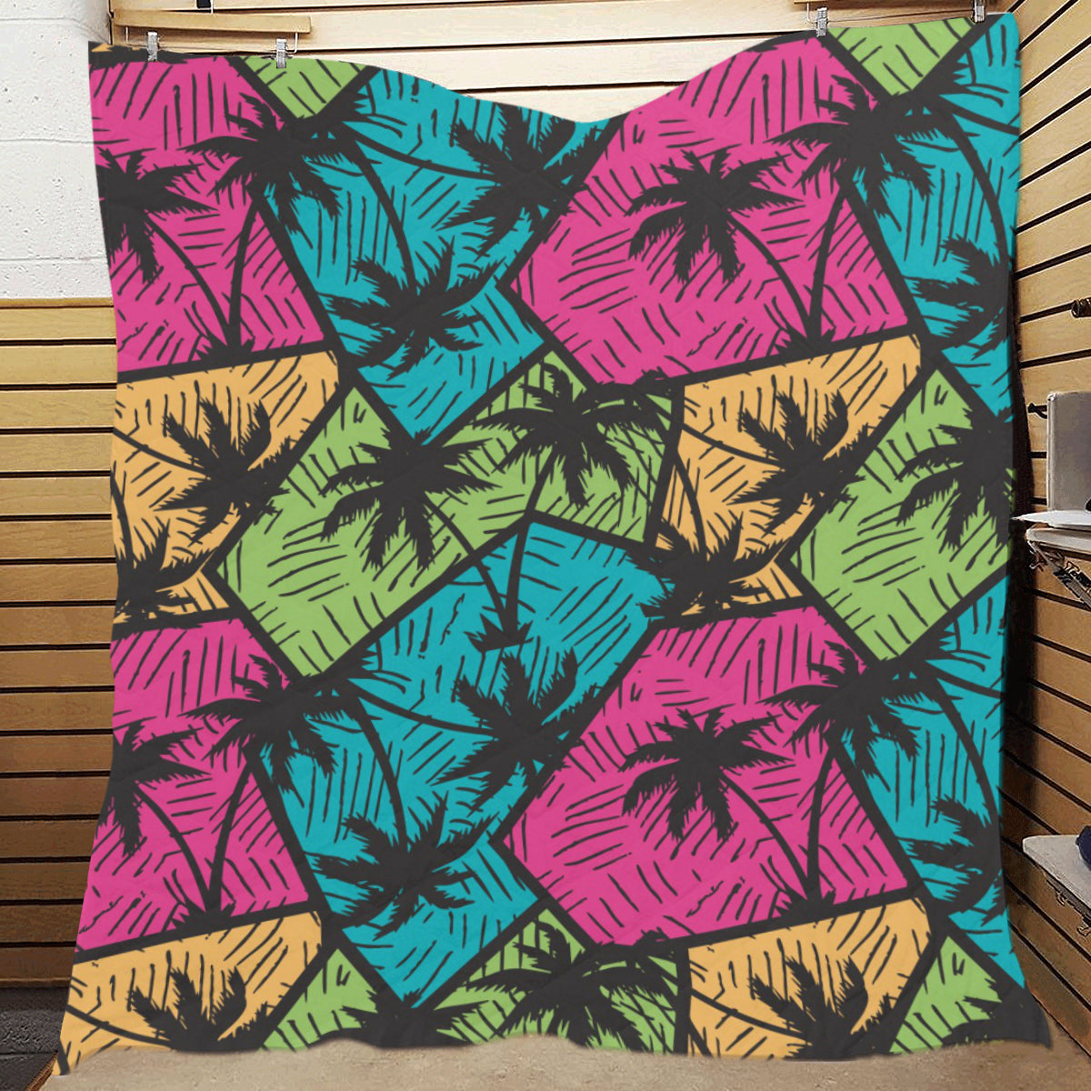 Palm Tree Pattern Print Design PT09 Premium Quilt