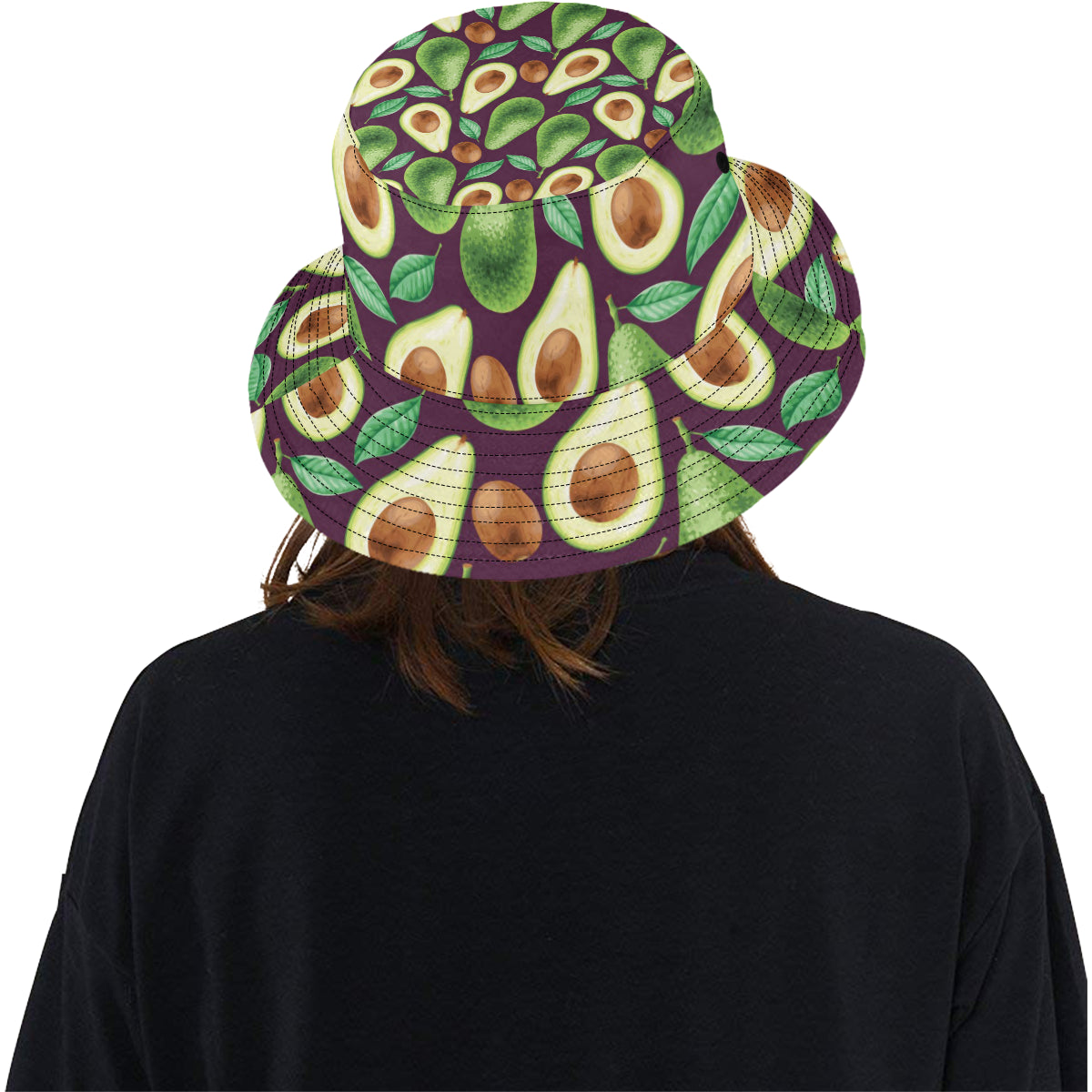 Avocado Pattern Print Design AC08 Unisex Bucket Hat