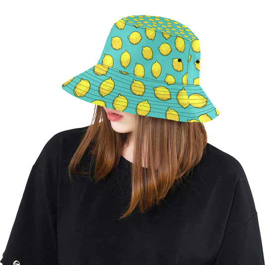 Lemon Pattern Print Design LM04 Unisex Bucket Hat