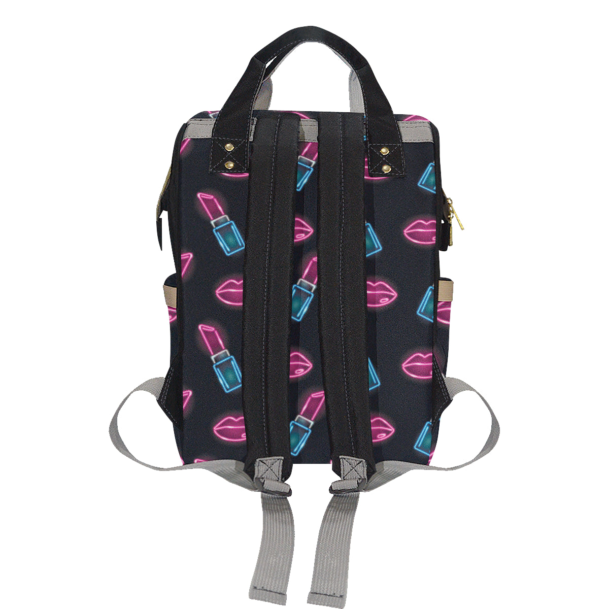 Lipstick Color Neon Pattern Print Design 03 Diaper Bag Backpack