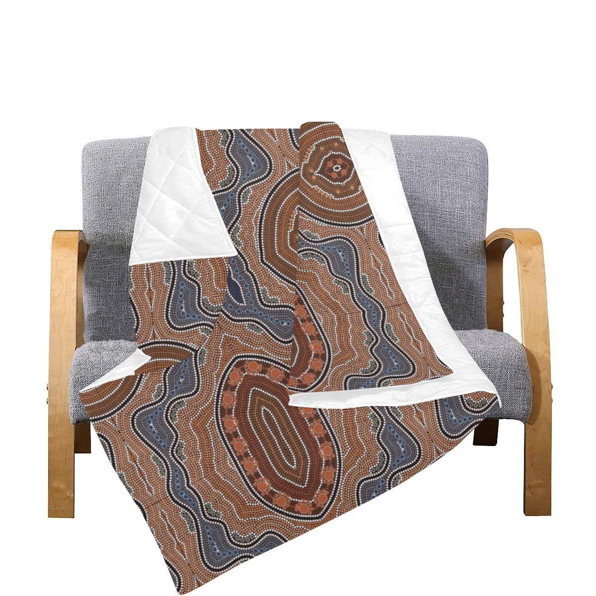 Aboriginal Pattern Print Design 01 Premium Quilt