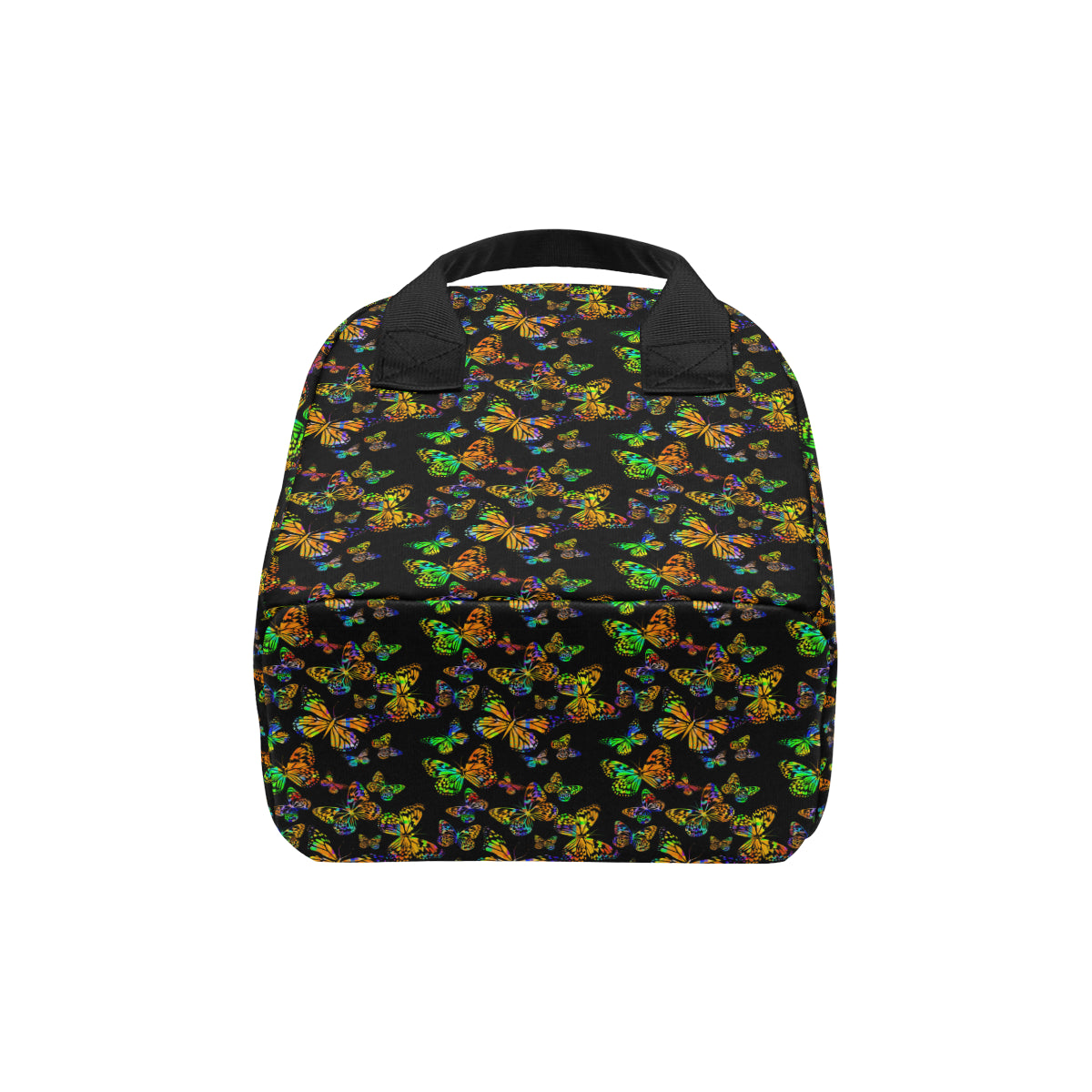 Butterfly Neon Color Print Pattern Insulated Lunch Bag