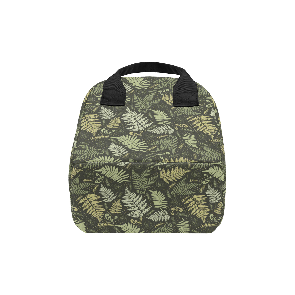 Fern Leave Green Print Pattern Insulated Lunch Bag