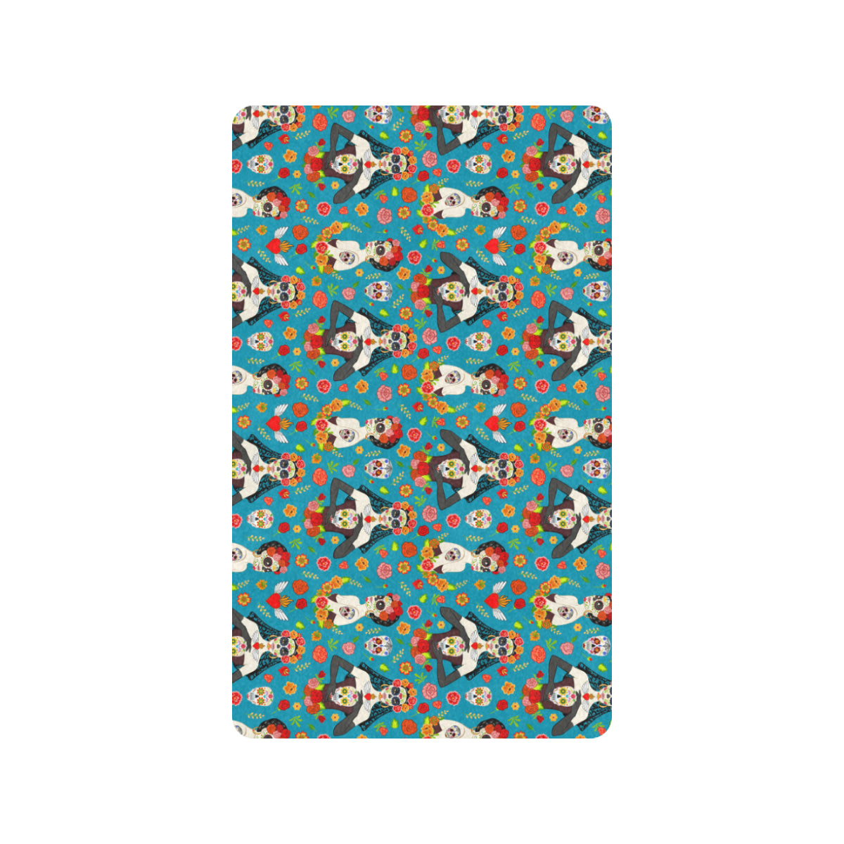 Day of the Dead Old School Girl Design Rubber Doormat