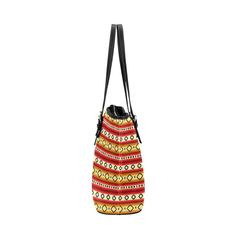 Serape Themed Leather Tote Bag