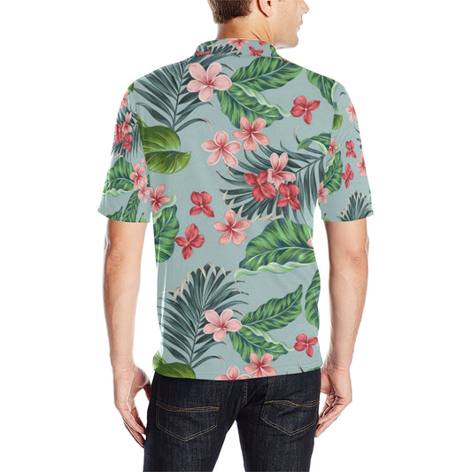 Plumeria Pattern Print Design PM027 Men Polo Shirt