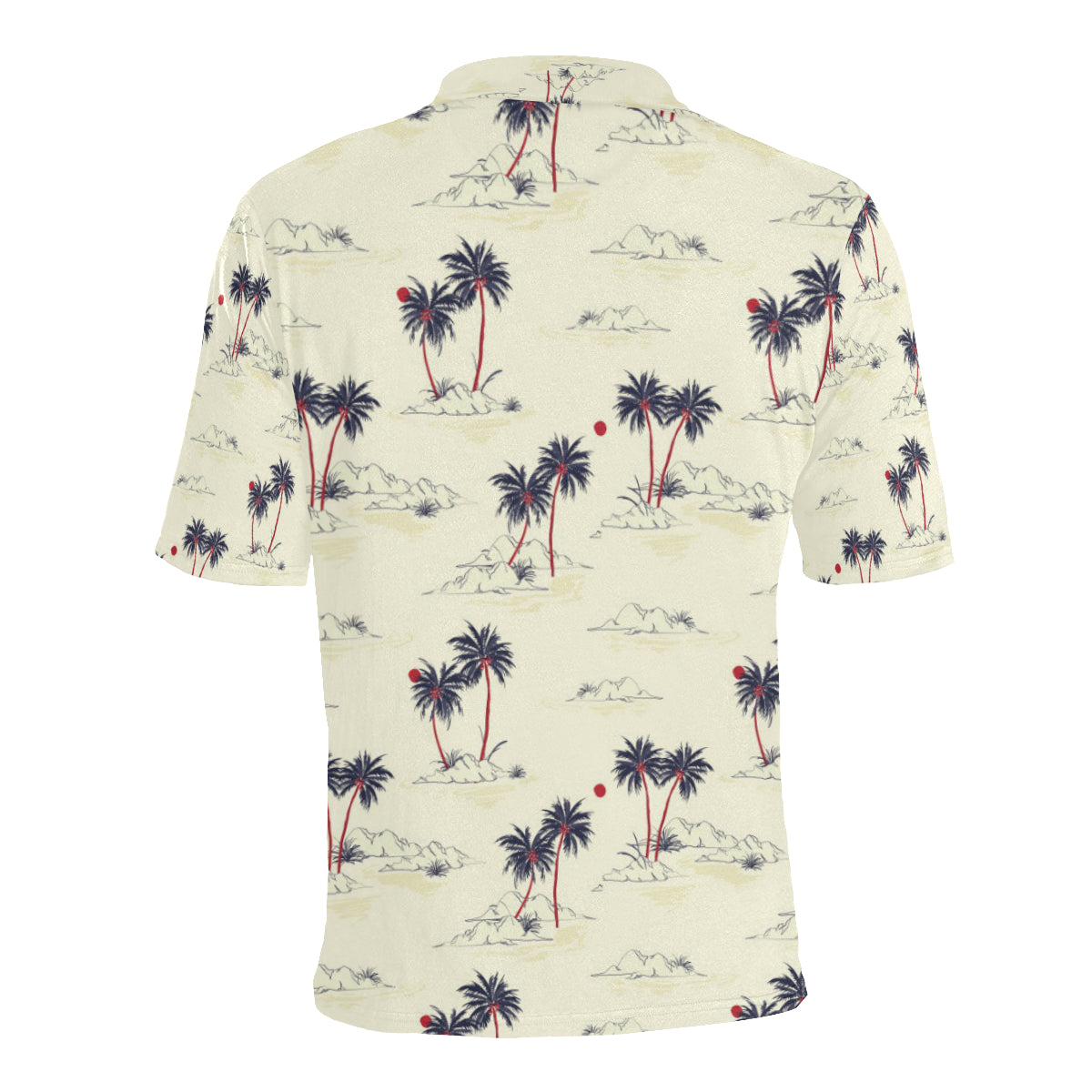 Palm Tree Pattern Print Design PT08 Men Polo Shirt