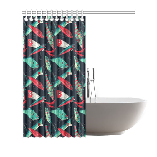 Fishing Bait Pattern Shower Curtain