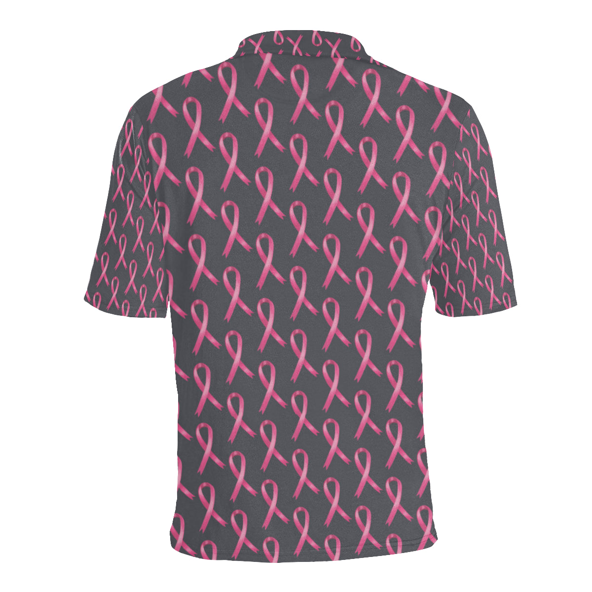 Breast Cancer Awareness Pattern Men Polo Shirt