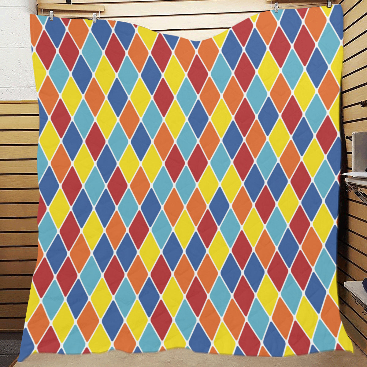 Harlequin Pattern Print Design 01 Premium Quilt