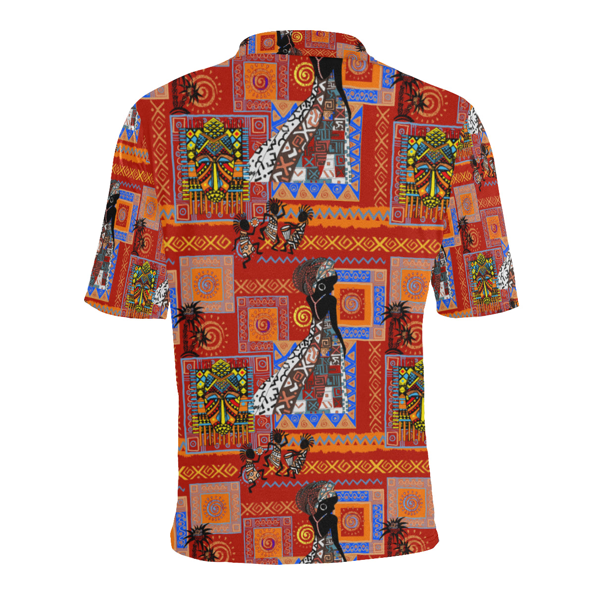 African Print Pattern Men Polo Shirt