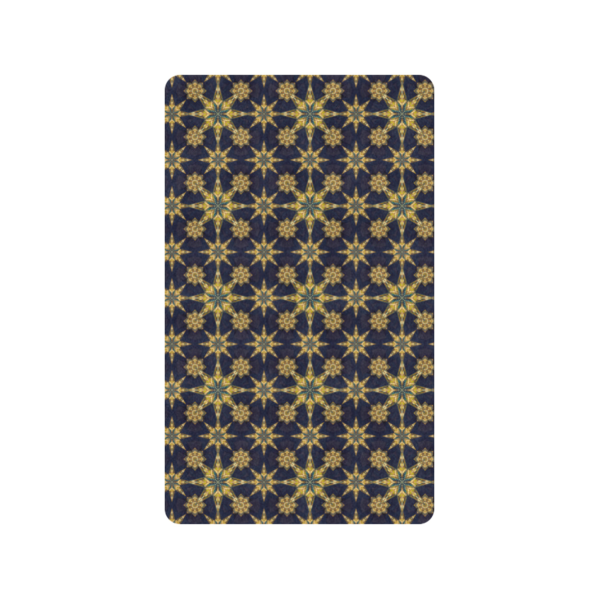 kaleidoscope Gold Print Design Rubber Doormat
