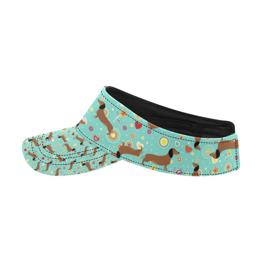 Dachshund with Floral Print Pattern Unisex Sun Visor