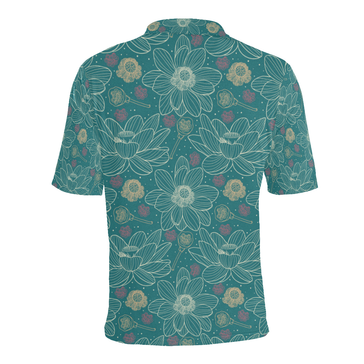 Lotus Pattern Print Design 01 Men Polo Shirt
