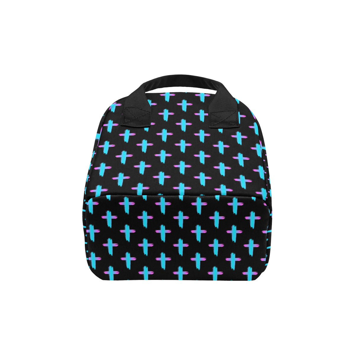 Christian Cross neon Pattern Insulated Lunch Bag