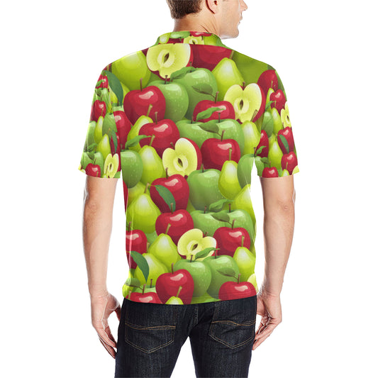 Apple Pattern Print Design AP03 Men Polo Shirt