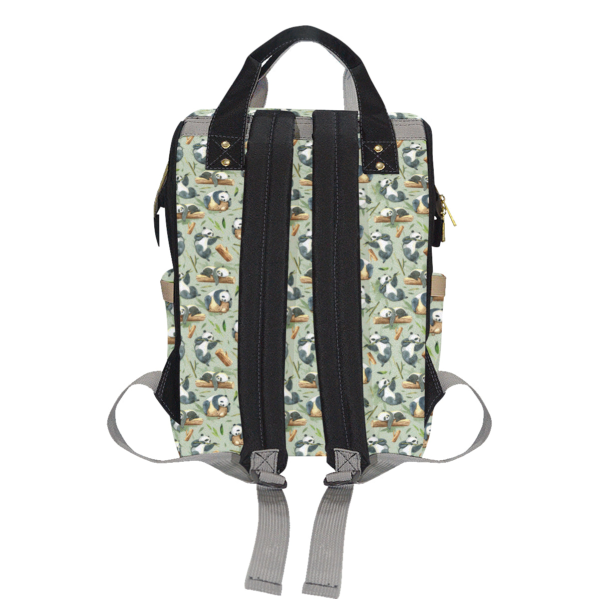 Panda Bear Design Bamboo Print Diaper Bag Backpack
