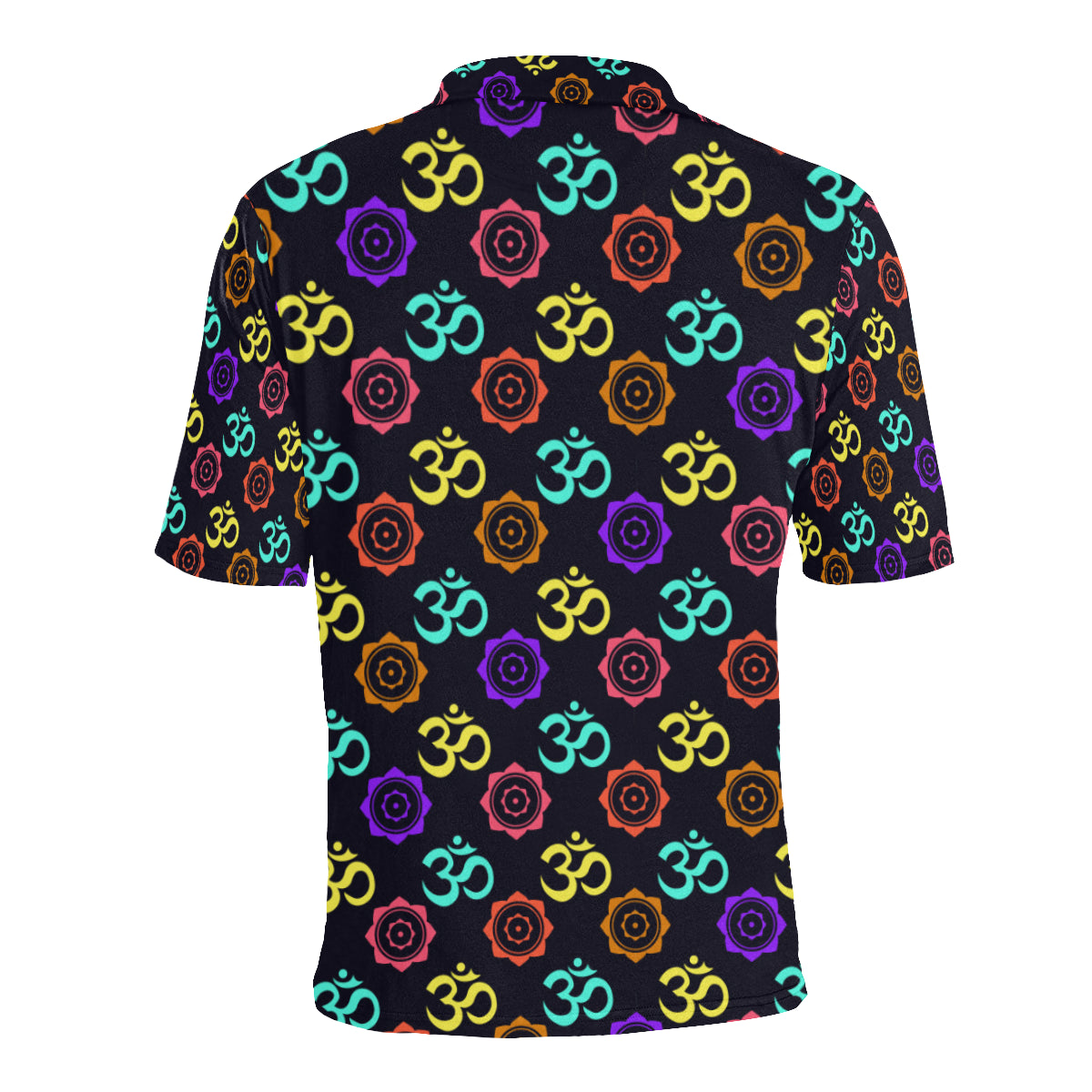 Chakra OM Print Pattern Men Polo Shirt