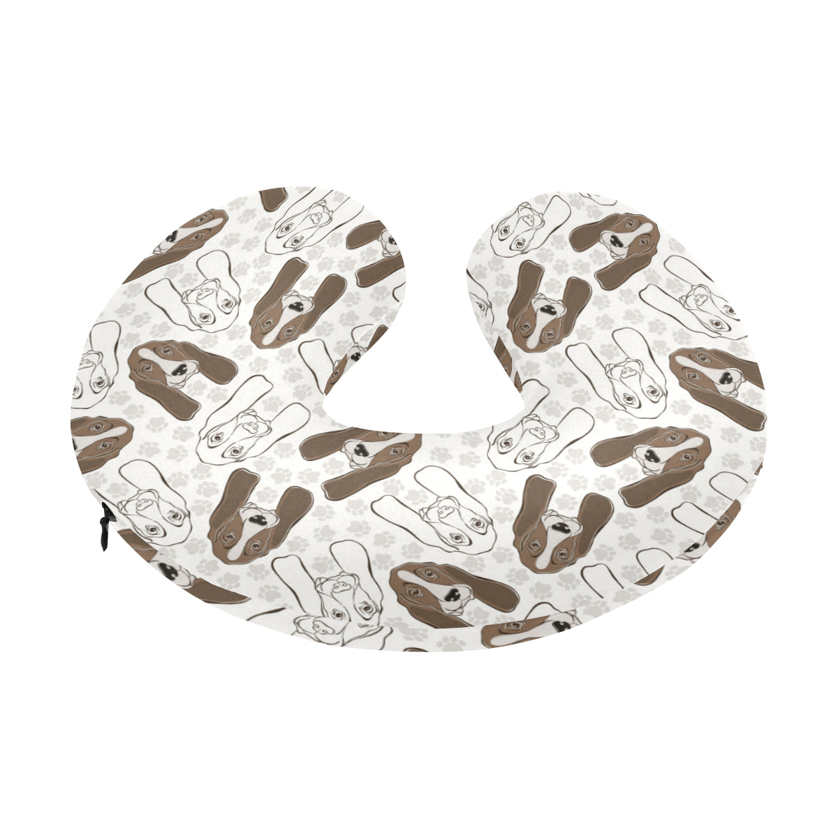 Basset Hound Pattern Print Design 01 U-Shaped Travel Neck Pillow