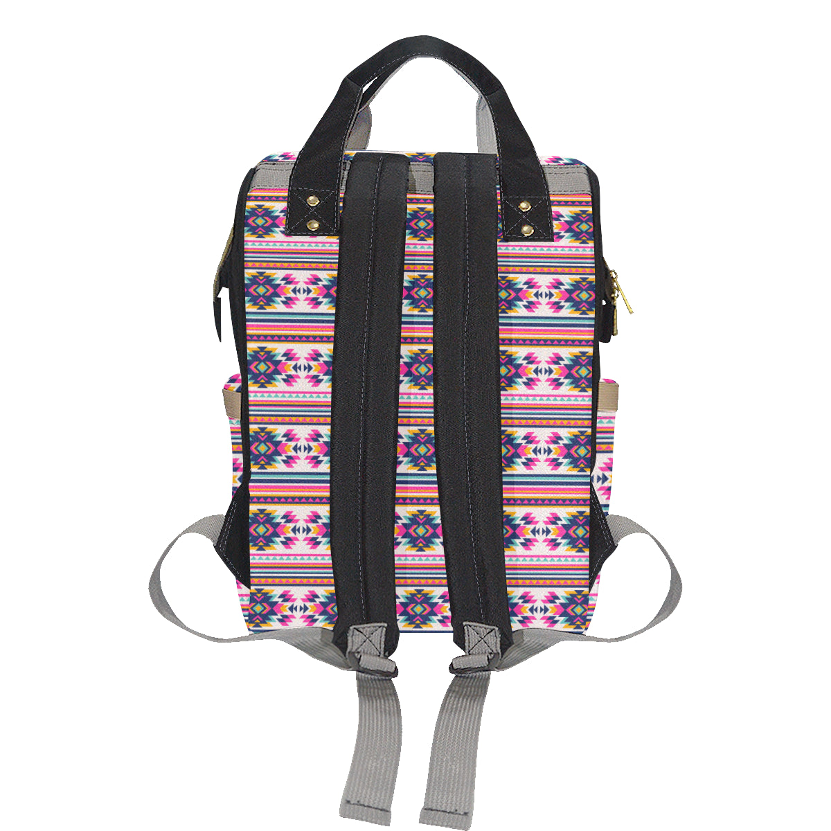 Indian Navajo Neon Themed Design Print Diaper Bag Backpack