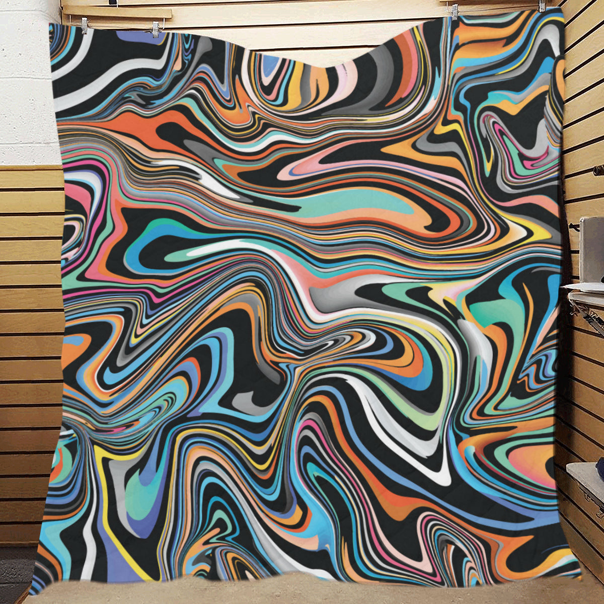Liquid Pattern Print Design 02 Premium Quilt