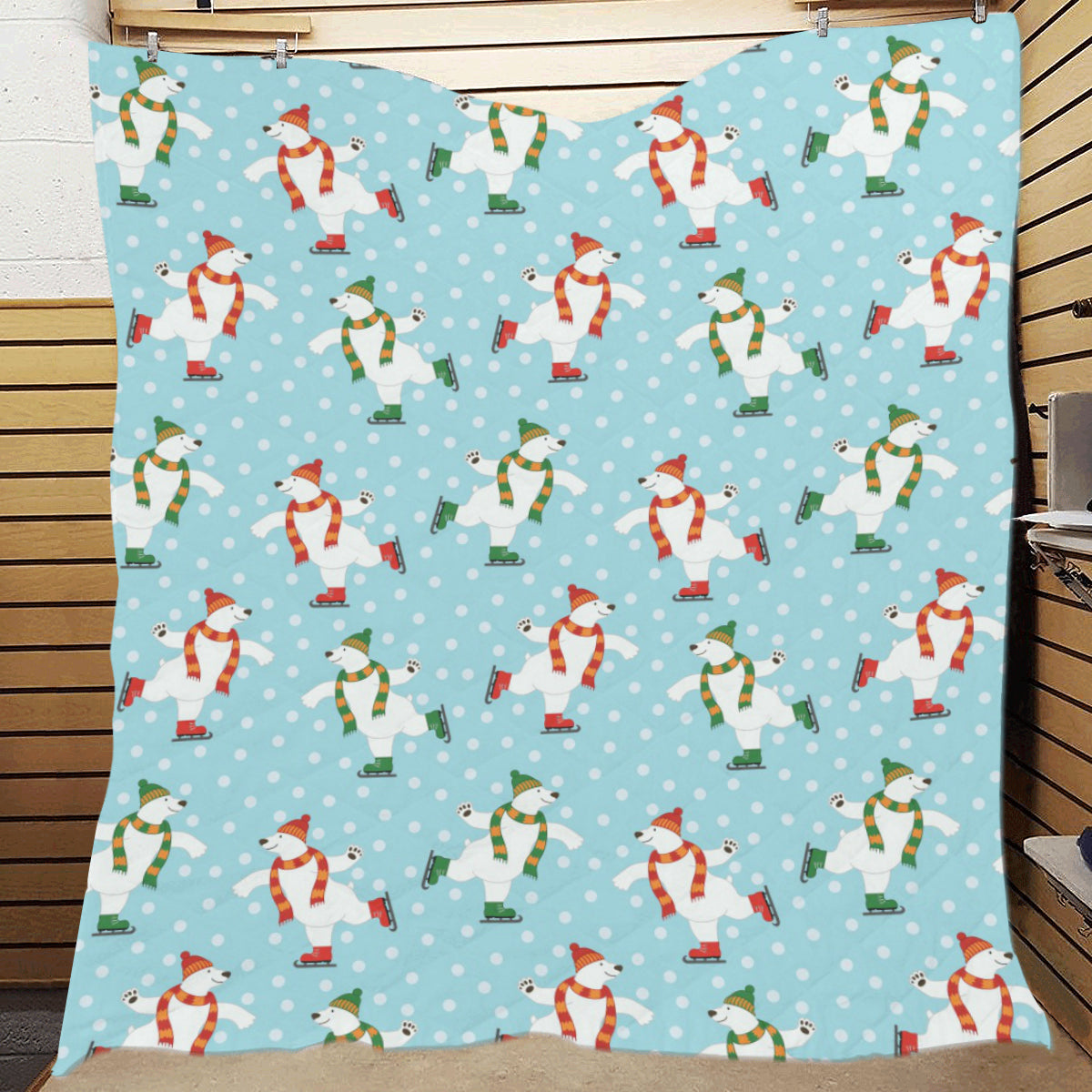 Polar Bear Pattern Print Design PB07 Premium Quilt