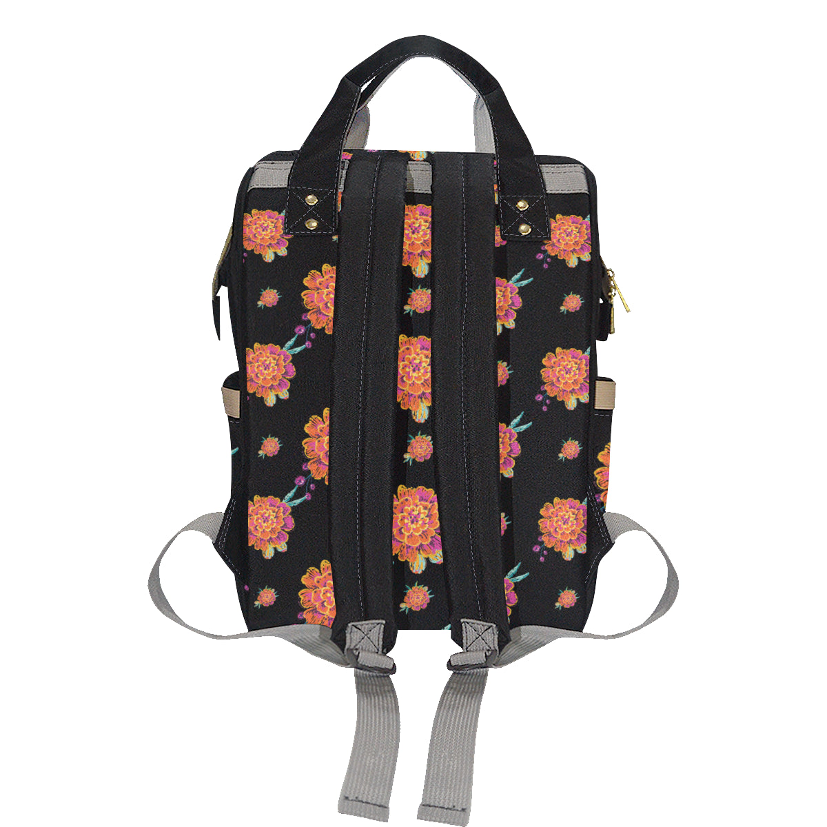Marigold Pattern Print Design 01 Diaper Bag Backpack