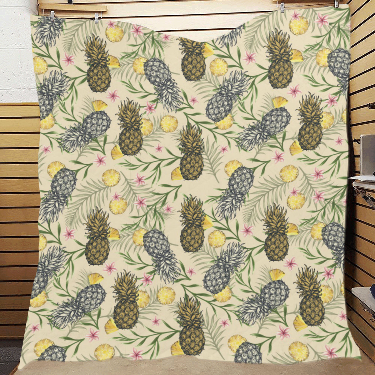 Pineapple Pattern Print Design PP012 Premium Quilt