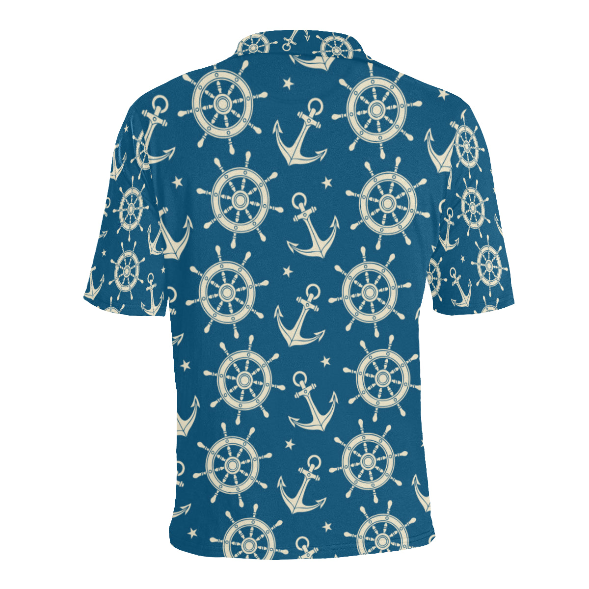 Anchor Pattern Print Design 01 Men Polo Shirt