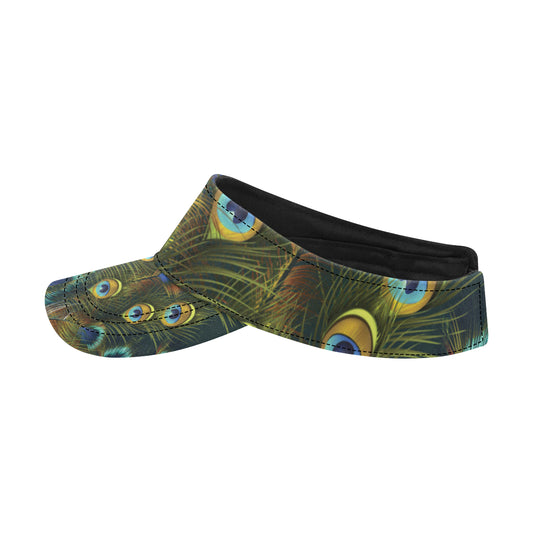Peacock Feather Pattern Print Design A03 Unisex Sun Visor