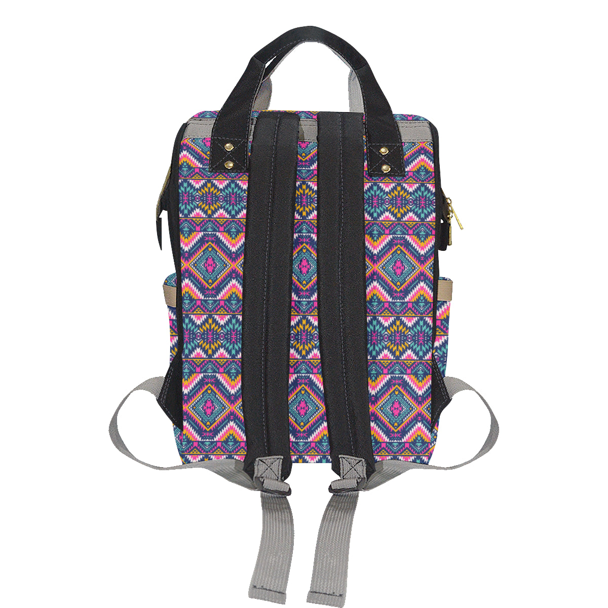 Indian Navajo Pink Themed Design Print Diaper Bag Backpack