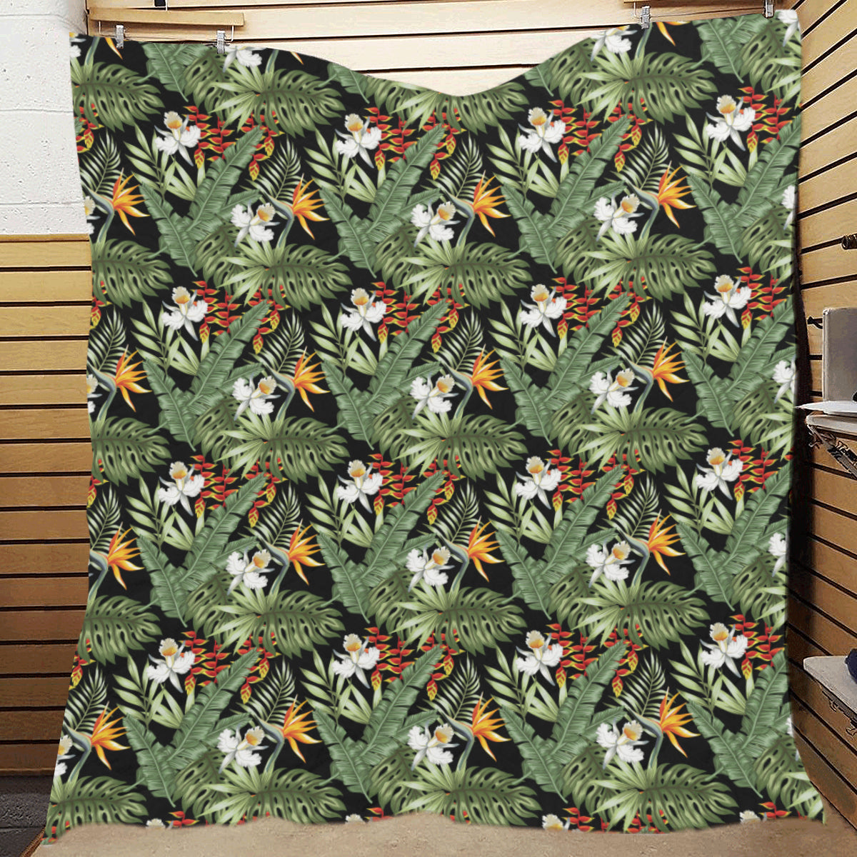 Bird Of Paradise Pattern Print Design 02 Premium Quilt