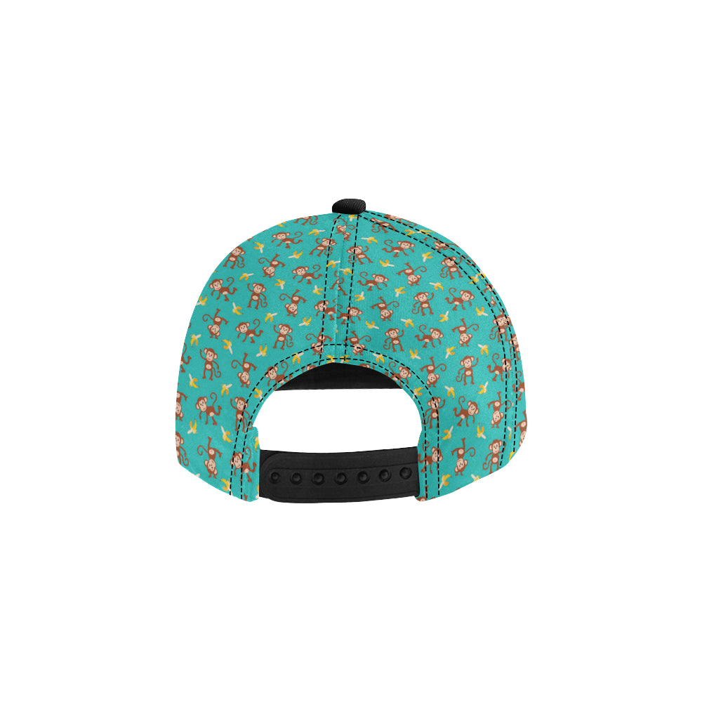 Monkey Banana Design Themed Print Snapback Cap