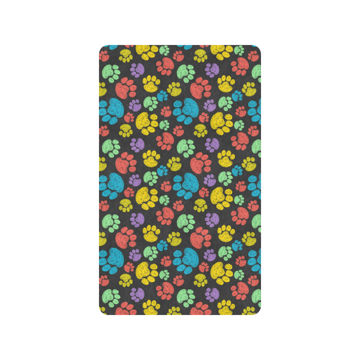 Paw Colorful Print Rubber Doormat