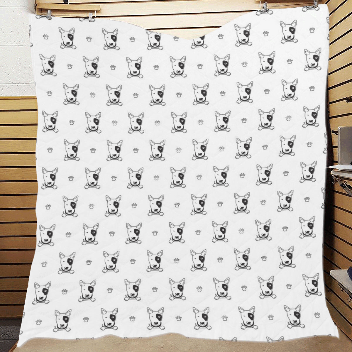 Bull Terriers Pattern Print Design 06 Premium Quilt