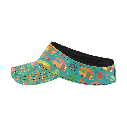 Camping Camper Pattern Print Design 05 Unisex Sun Visor