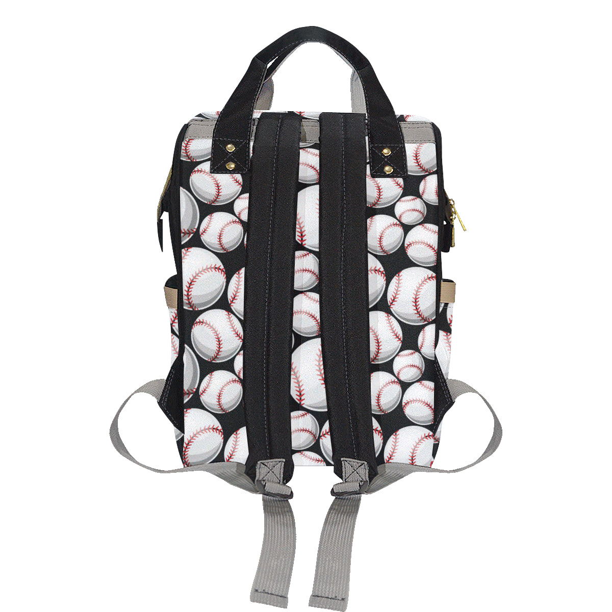 Baseball Black Background Diaper Bag Backpack