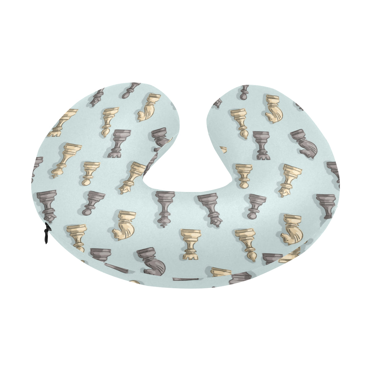 Chess Pattern Print Design 02 U-Shaped Travel Neck Pillow