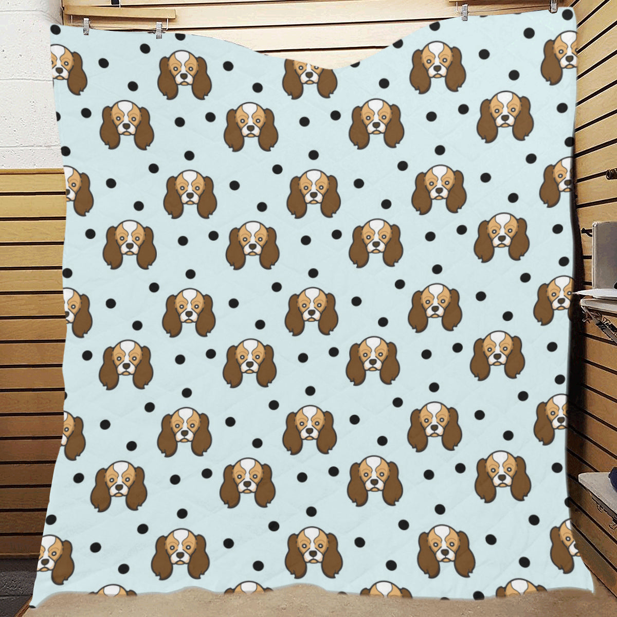 Cavalier King Charles Spaniels Pattern Print 02 Premium Quilt