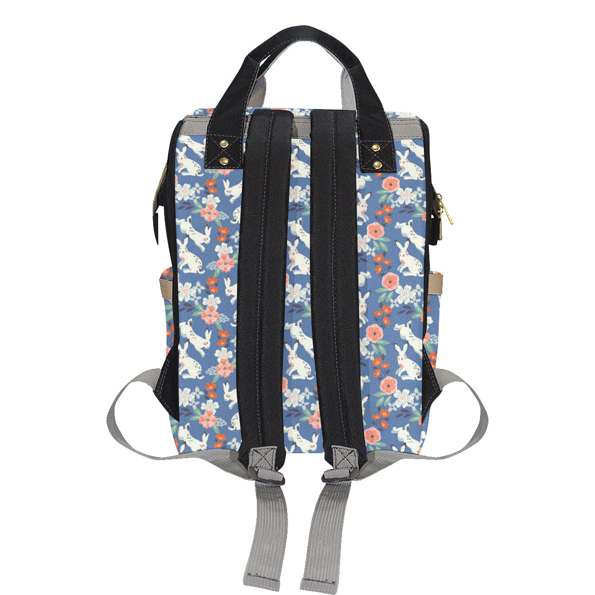 Bunny Pattern Print Design 07 Diaper Bag Backpack