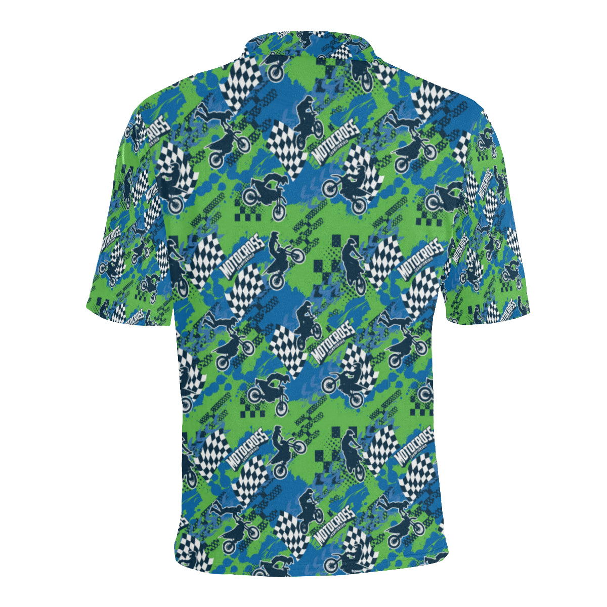 Motocross Pattern Print Design 04 Men Polo Shirt
