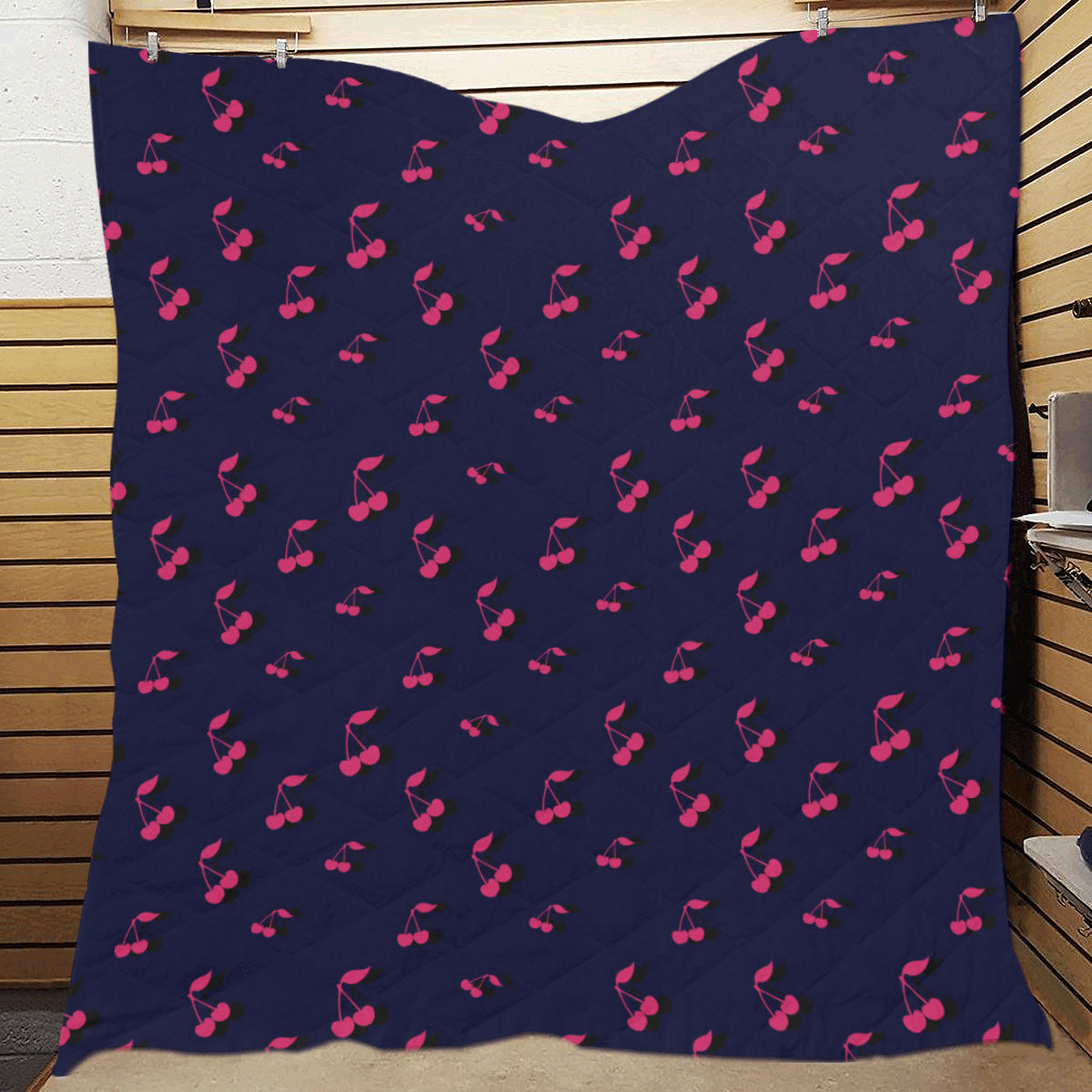 Cherry Pattern Print Design 02 Premium Quilt