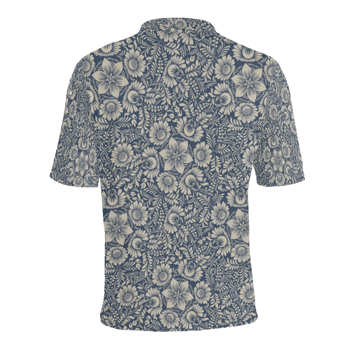 Elegant Floral Print Pattern Men Polo Shirt