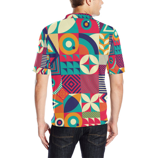 Mosaic Pattern Print Design 03 Men Polo Shirt
