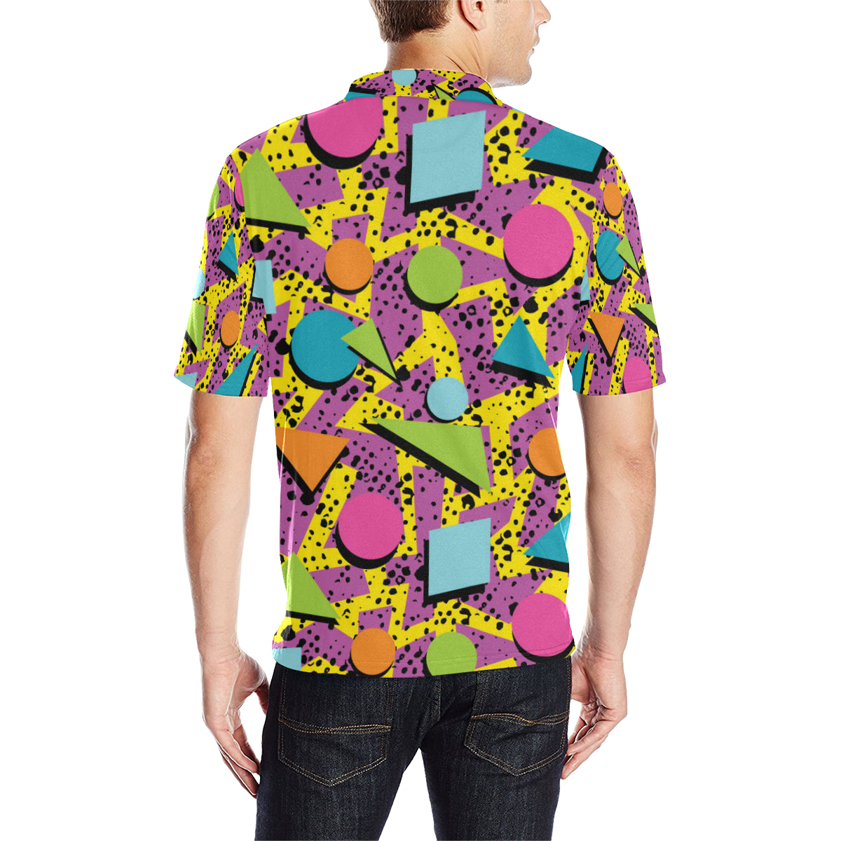 80s Pattern Print Design 1 Men Polo Shirt